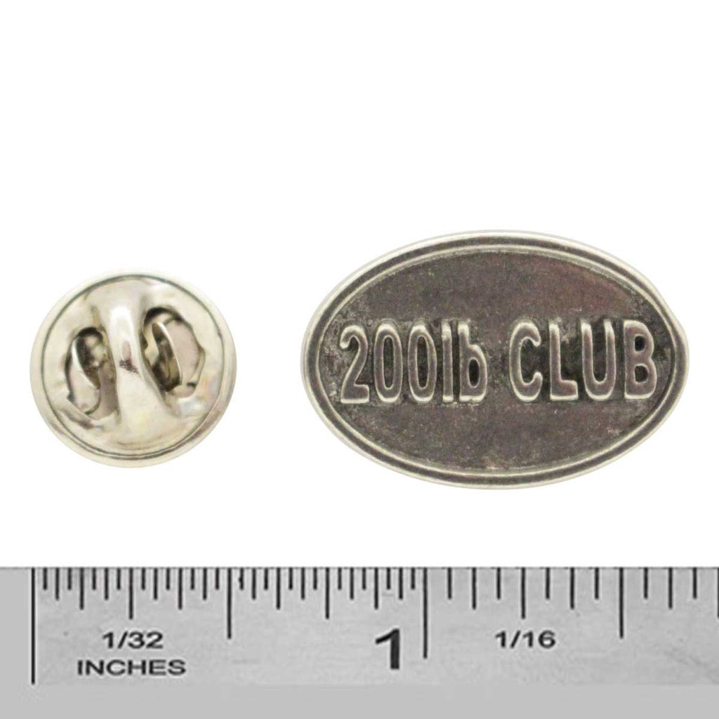 Pewter 200Lb Club Oval Pin P844