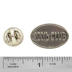 Pewter 200Lb Club Oval Pin P844