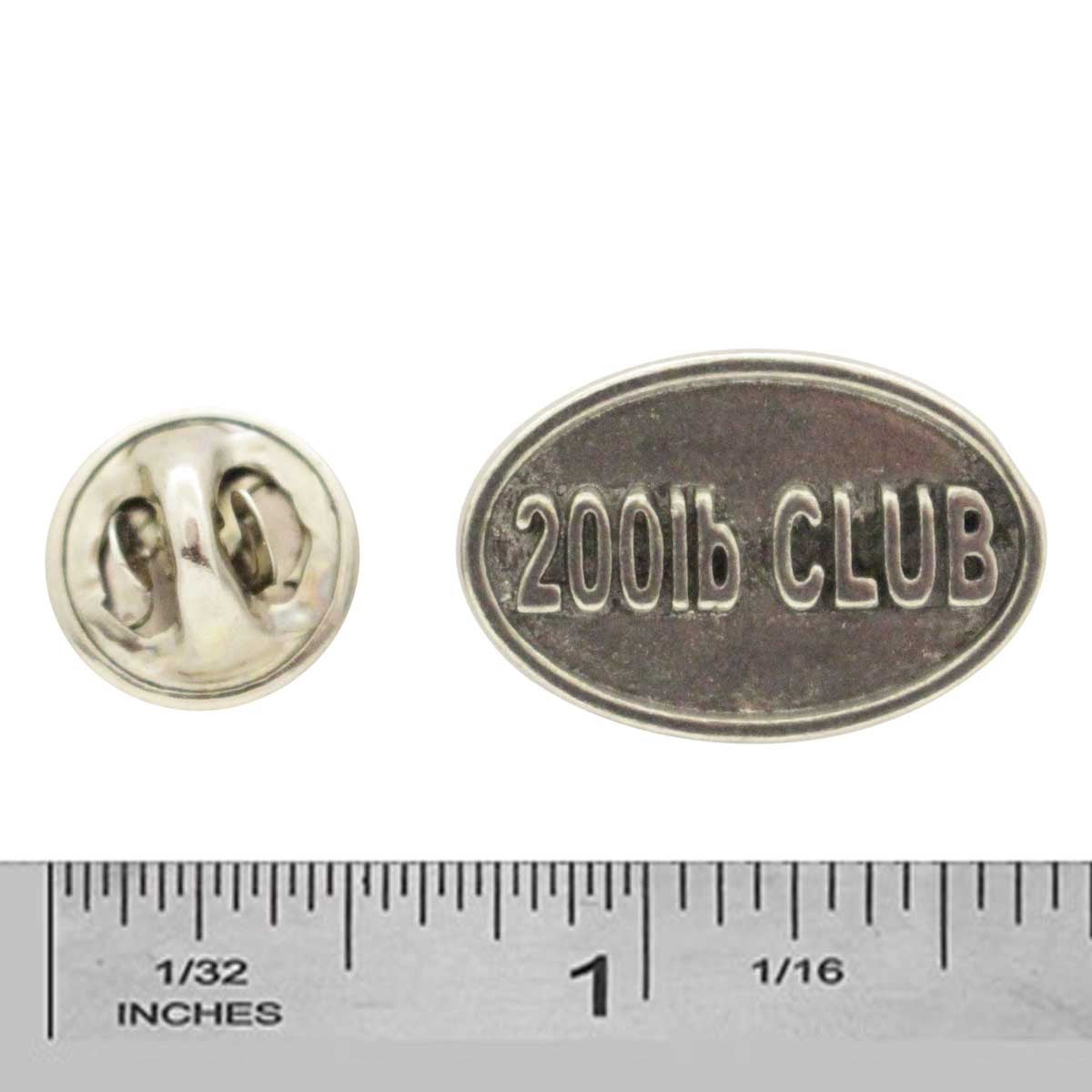 Pewter 200Lb Club Oval Pin P844