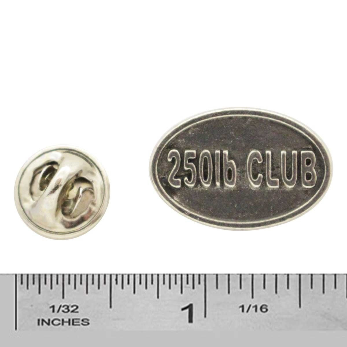 Pewter 250Lb Club Oval Pin P846