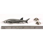 Pewter Sturgeon 9 Foot Club Pin P398